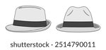 Fedora hat vector template illustration