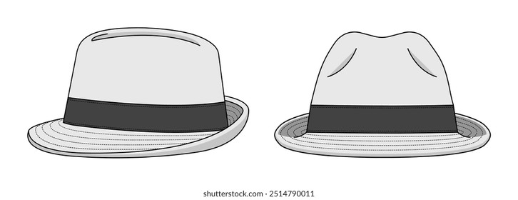 Ilustración de Plantilla de Vector de sombrero de Fedora