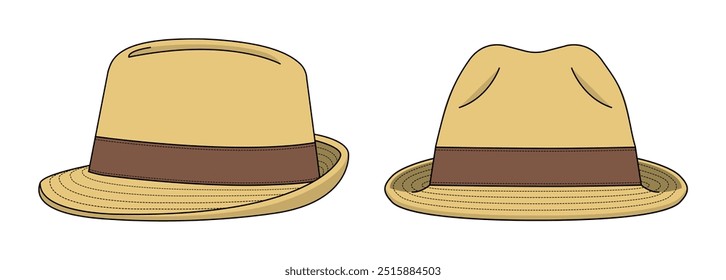 Ilustración de Plantilla de Vector de sombrero de Fedora