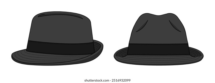 Ilustración de Plantilla de Vector de sombrero de Fedora