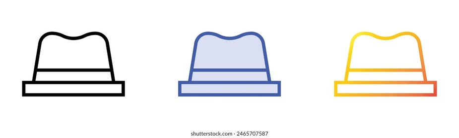 fedora icon. Linear, Blue Fill and Gradient Style Design Isolated On White Background