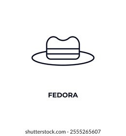 fedora outline icon. Linear vector from fashion concept. Thin line fedora icon isolated on white background