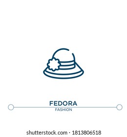 fedora outline vector icon. simple element illustration. fedora outline icon from editable fashion concept. can be used for web and mobile
