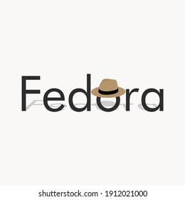 Fedora text logo  vector graphics