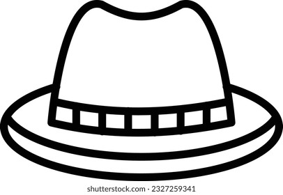 Fedora Vector Icon Line Style