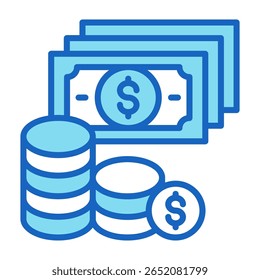 Ícone de taxa - Ilustração de vetor azul