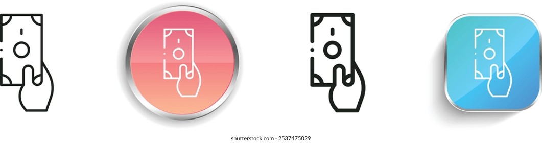 fee icon. Thin Linear, Regular and Button Style Design Isolated On White Background