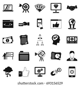 Fee for the project icons set. Simple set of 25 fee for the project vector icons for web isolated on white background