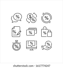 Fee, tax and loan icon vector illustration logo template for many purpose. Isolated on white background.