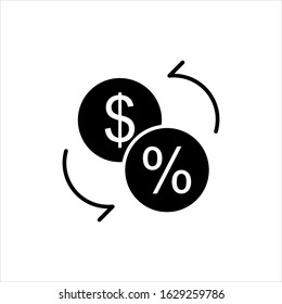 Fee tax and Loan icon vector illustration logo template for many purpose. Isolated on white background
