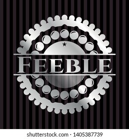 Feeble silvery shiny emblem. Vector Illustration. Mosaic.