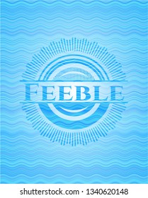 Feeble water wave representation emblem background.