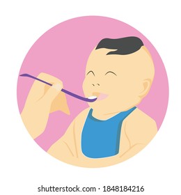 feed the baby vector illustration. good for logo, icon, template, sign,  symbol, etc