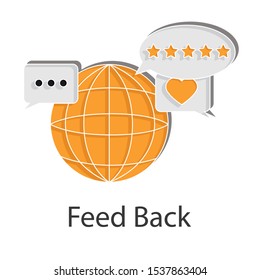 Feed back  icon on white background. Creative idea design use for your project. Line vector illustration  for presentation, mobile app, web page.