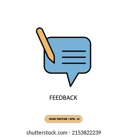 símbolos de retroalimentación vectores de elementos para web infográfica
