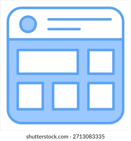 Ilustración vectorial de icono azul de alimentación