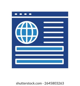 Alimentar ícone de mini ilustração de cor azul de tom duplo, uso para jornalista, radiodifusão, UI de notícias e mídia, kit UX, desenvolvimento de aplicativo e web, digital ou impresso.