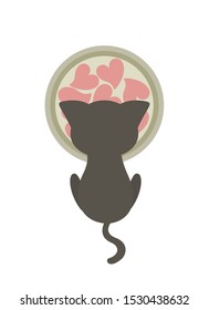feed eat stray cat love post card