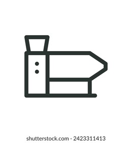 Feed extruder machine isolated icon, extrusion machine vector symbol with editable stroke