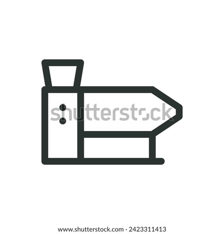 Feed extruder machine isolated icon, extrusion machine vector symbol with editable stroke