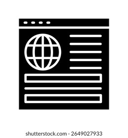 Ícone de glifo de alimentação, uso para jornalista, radiodifusão, educação, IU de notícias e mídia, kit UX, desenvolvimento de aplicativo e Web, digital ou impresso.