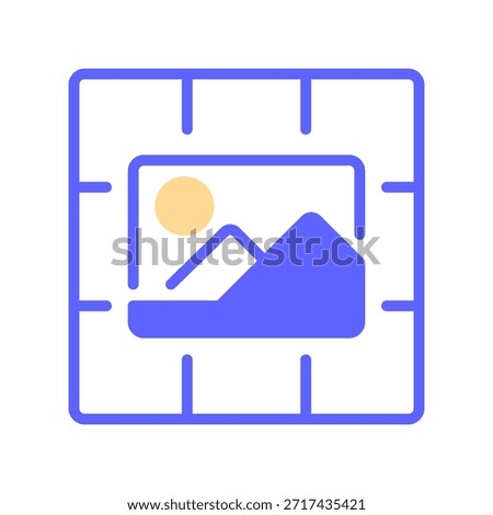 Feed Grid Line Icon, Outline Symbol for Profile Layout, Post Arrangement, Gallery View, Content Organization, and Social Preview. Vector Sign Icon.