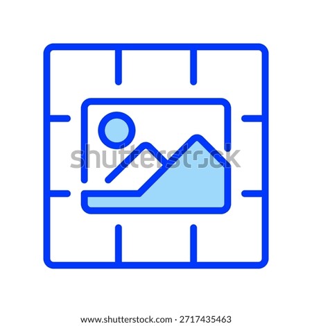 Feed Grid Line Icon, Outline Symbol for Profile Layout, Post Arrangement, Gallery View, Content Organization, and Social Preview. Vector Sign Icon.