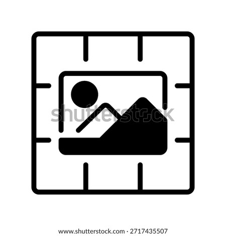Feed Grid Line Icon, Outline Symbol for Profile Layout, Post Arrangement, Gallery View, Content Organization, and Social Preview. Vector Sign Icon.