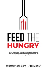 Feed The Hungry Poster Template. Charity Donation.