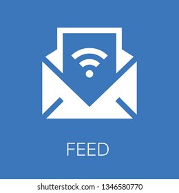  Feed icon. Editable  Feed icon for web or mobile.