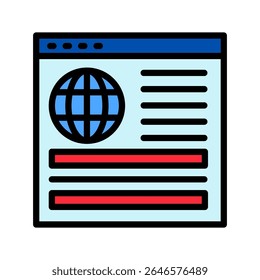 Ícone de cor de contorno de ilustração mini feed, uso para jornalista, radiodifusão, UI de notícias e mídia, kit UX, desenvolvimento de aplicativo e web, digital ou impresso.