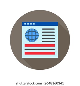 ícone de cor plana arredondado da ilustração mini da alimentação, uso para o jornalista, a radiodifusão, a UI de notícias e mídia, o kit do UX, o desenvolvimento do aplicativo e da web, digital ou impresso.