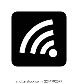 Feed, rss, update icon. Black vector graphics.