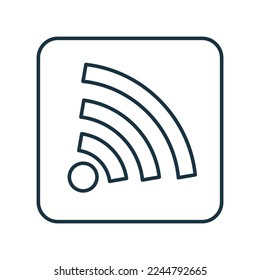 Feed, rss, update outline icon. Line art vector.