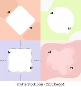 Feed template Quotes background pastel aestetic feed social media vector editable Remark Quote Template Bubble Template Vector Set post design frame blank copy space banner modern editable