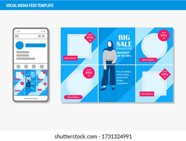 Feed template for social media. suitable for product promotion