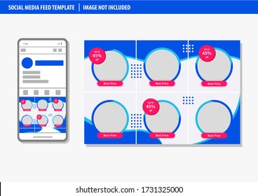 Feed template for social media. suitable for product promotion