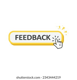 Feedback! 3D button isolated on White background