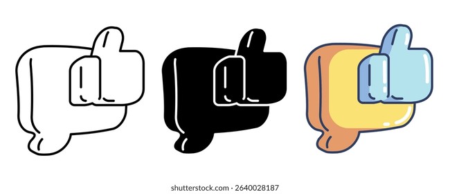 Feedback 3d icon vector style for communication user interface Line, Filled, Color style.