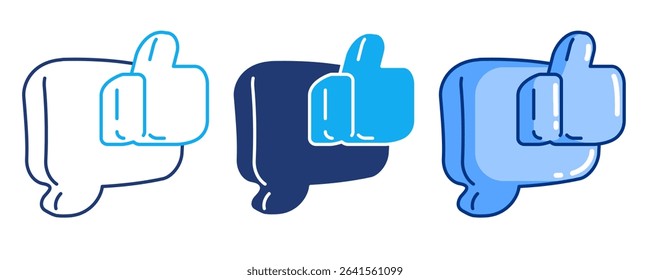 Feedback 3d icon vector style for communication user interface Blue, Dualline, Dualtone style.