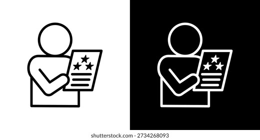 Feedback Action Icon In Black and White Line Style