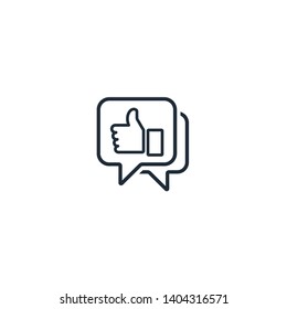 Feedback. Approval, delight. Activity in social networks. Linear vector icon.