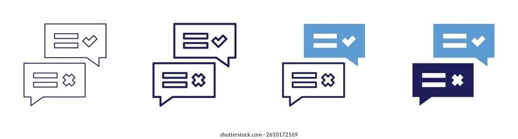 Feedback architecture icon in 4 different styles. Thin Line, Line, Bold Line, Duotone. Duotone style. Editable stroke.