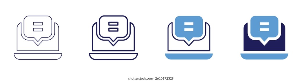 Feedback backlog icon in 4 different styles. Thin Line, Line, Bold Line, Duotone. Duotone style. Editable stroke.