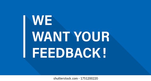 Feedback banner. Vector isolated banner background.  Feedback blue banner in flat design. Customer service. EPS 10