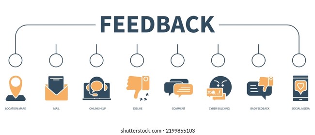 Feedback banner web icon vector illustration concept