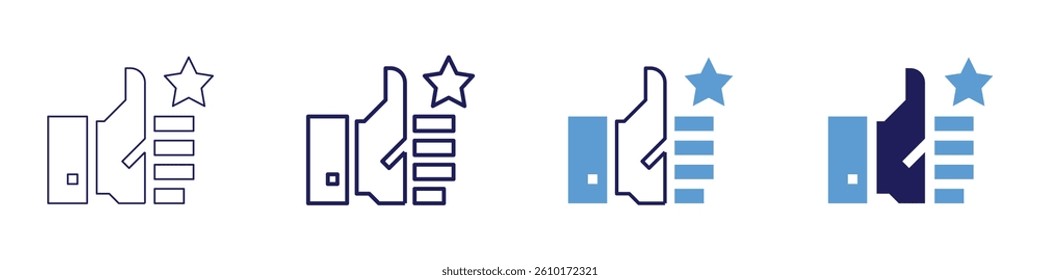 Feedback behavior icon in 4 different styles. Thin Line, Line, Bold Line, Duotone. Duotone style. Editable stroke.