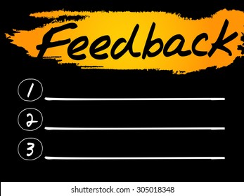 Feedback Blank List, vector concept background