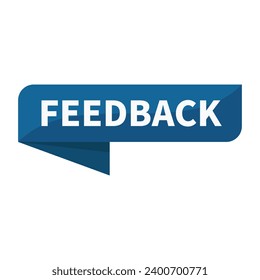 Feedback In Blue Rectangle Ribbon Shape For Review Promotion Business Marketing Social Media Information
