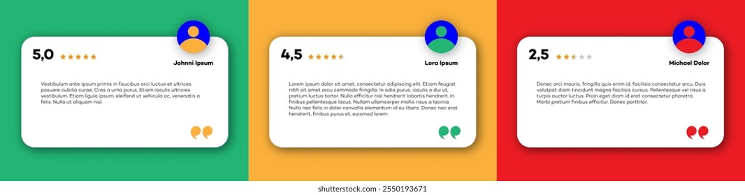 Feedback box, bubble testimonial banner
